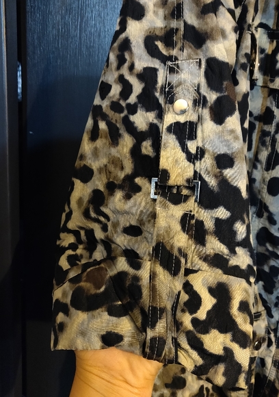 Alfani leopard print rain jacket - Picture 2 of 5
